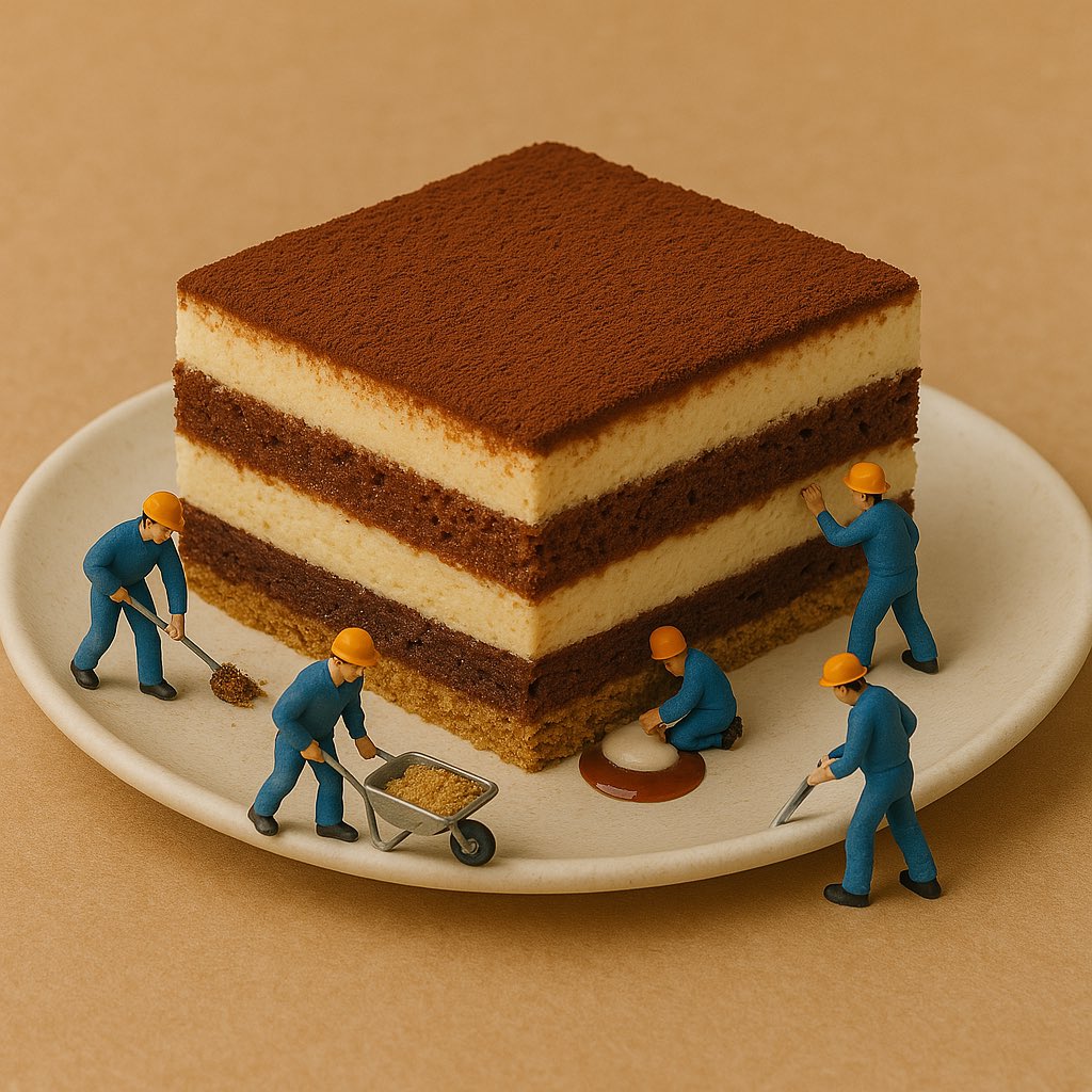miniworkersAI's tweet image. 層のバランス命！職人の挑戦
层次平衡是关键！工人的挑战

#miniworkers #デザートシリーズ #ティラミス工事 #お菓子建設 #ミニチュア職人 #スイーツアート #層の美学 #職人魂 #働くミニチュア #ティラミス現場