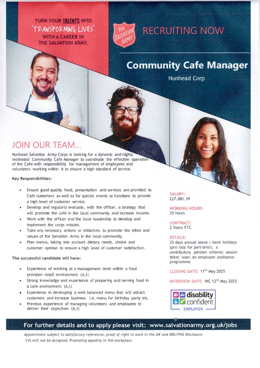 Peter D Holmes (@pdh100100) on Twitter photo Salvation Army Nunhead. Recruiting now for
Community Cafe Manager. PLS RT. <a href="/ACAPeckham/">Aylesham Community Action</a> <a href="/reee_create/">Ree_create</a> <a href="/DavidParton_/">Cllr David Parton</a> <a href="/ratracecycles/">Pete,Rat Race Cycles</a> <a href="/Miatsf/">Miatta Fahnbulleh</a> Salvation Army Nunhead. Recruiting now for
Community Cafe Manager. PLS RT. <a href="/ACAPeckham/">Aylesham Community Action</a> <a href="/reee_create/">Ree_create</a> <a href="/DavidParton_/">Cllr David Parton</a> <a href="/ratracecycles/">Pete,Rat Race Cycles</a> <a href="/Miatsf/">Miatta Fahnbulleh</a>