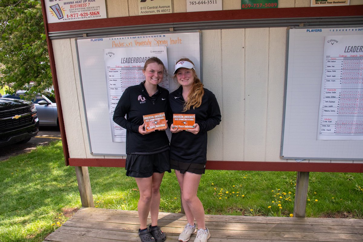 Anderson Athletics (@athleticsau) on Twitter photo A strong showing from <a href="/AndersonUGolf/">Anderson University Men's Golf</a> and <a href="/AUwgolf/">AU Womenโs Golf</a> as the two teams swept the Anderson Spring Invitational with first-place finishes. On the womenโs side, Addy Gick and Hannah Emenhiser tied for first individually. Gick was named medalist on a second tiebreaker. ๐ช ๐ช๐ช๐ช๐๐๐ฅ๐ฅ A strong showing from <a href="/AndersonUGolf/">Anderson University Men's Golf</a> and <a href="/AUwgolf/">AU Womenโs Golf</a> as the two teams swept the Anderson Spring Invitational with first-place finishes. On the womenโs side, Addy Gick and Hannah Emenhiser tied for first individually. Gick was named medalist on a second tiebreaker. ๐ช ๐ช๐ช๐ช๐๐๐ฅ๐ฅ
