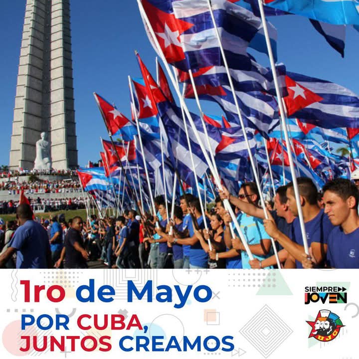 ✊🏻 Los jóvenes 🇨🇺 mostraremos una vez más nuestro compromiso con la #Revolución, la Patria y el socialismo. Llenaremos las calles con energía, banderas en alto y mucha alegría, reafirmando que el futuro es nuestro y lo defendemos con orgullo.
#SiempreJoven
#UJCdeCuba #1roDeMayo