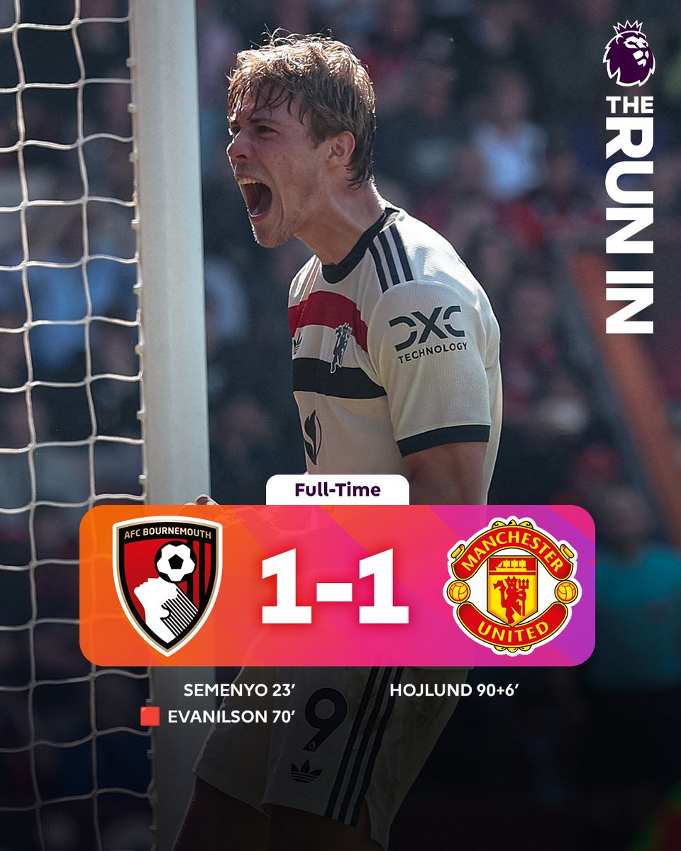 Rasmus Hojlund scores late on to rescue a point for <a href="/ManUtd/">Manchester United</a> ⏰

#BOUMUN