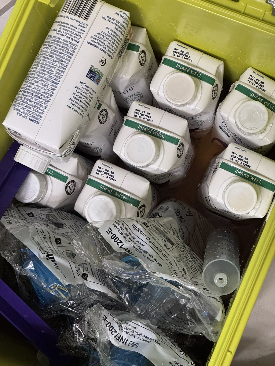 zahara3's tweet photo. @YETICoolers Normally I wouldn’t take to the internet to vent but I put all the feeding tube supplies in the gobox knowing that while camping/canoeing they’d be irreplaceable and behold…can’t get anyone on the phone not that this can be undone but all these supplies are ruined https://t.co/T6kEGB1DMS