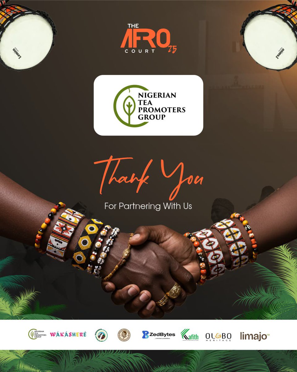 Oloboheritage's tweet image. Thank you, Nigerian Tea Promoters Group, for partnering with us!

We’re excited to have you join the journey as we celebrate culture, connection, and community through The Afrocourt.

#theafrocourt #natureconnects #celebrateafrica #partnership #communityandculture #oloboheritage