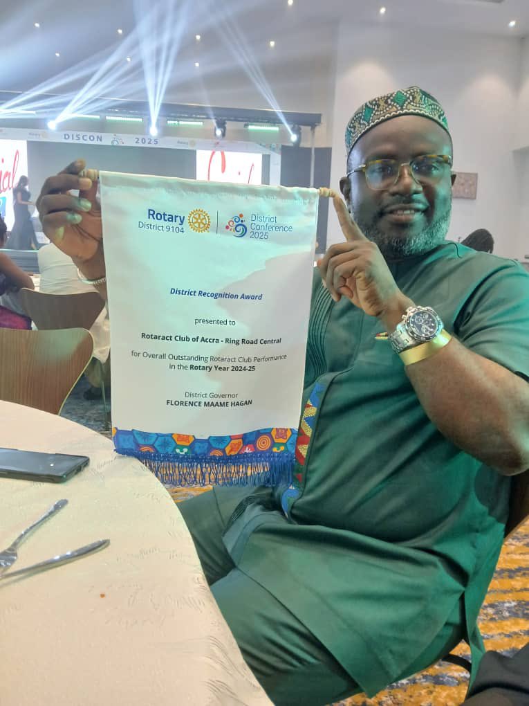 RRCRotaract's tweet image. The Rotaract Club of Accra-Ring Road Central takes home the District Recognition Award for Overall Outstanding Club Performance in the Rotary Year 2024-25! We told you we were coming for the top! 💪 

#RRC #DistrictChampions #OutstandingPerformance #Rotary9104