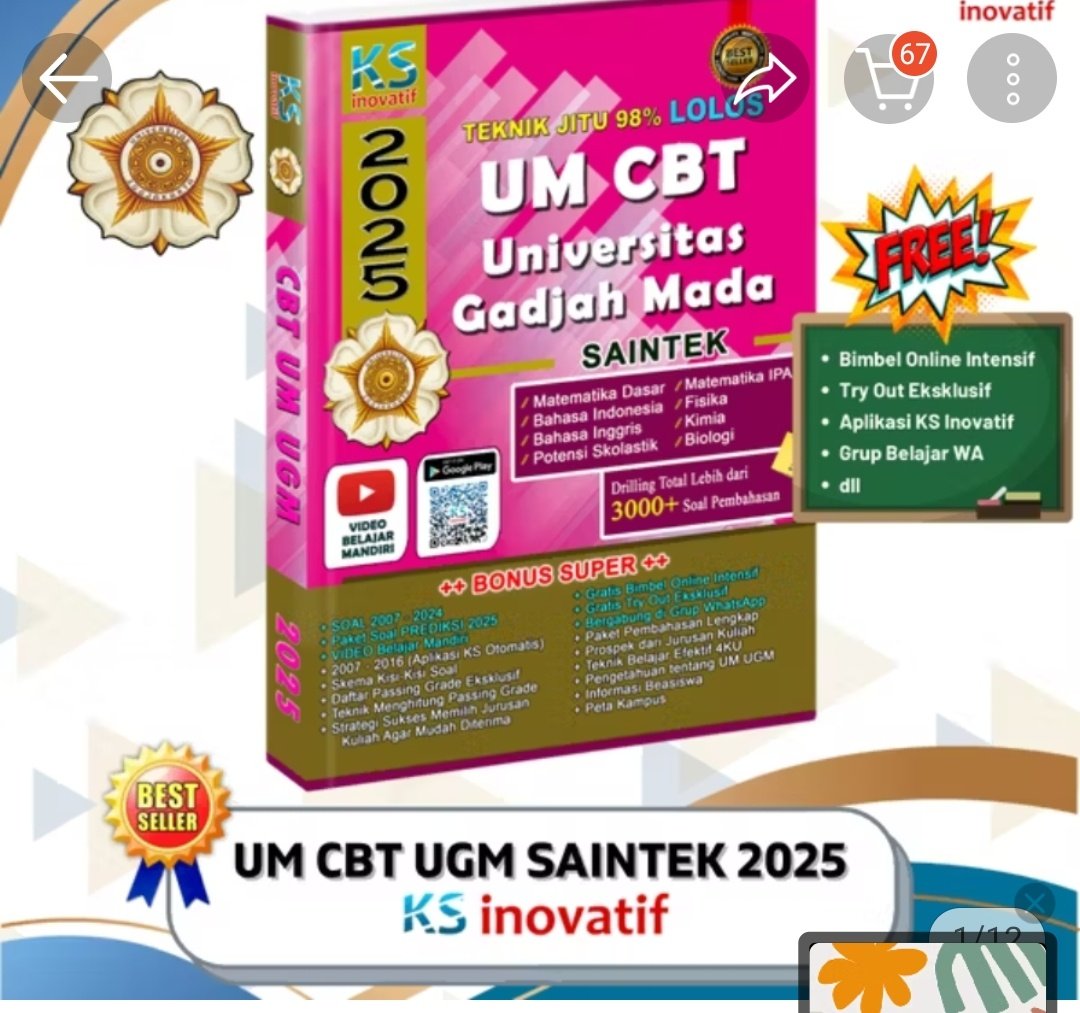 GIVEAWAY
Sampai 6 mei

1 buku kampung soal simak ui / utul ugm soshum saintek. Review jujur sy lolos ui ugm karena buku ini

Syarat
- repost &amp; like
- drop komen di bawah jurusan yang kalian mau &amp; kenapa
- klo keterima snbt buku kalau bisa dikasih ke yang butuh &amp; jangan dijual 😔