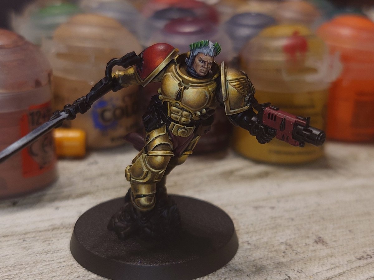 Yet another Sanguinary Dude

Ingredients:
🟡Dorn yellow
🟠Zamesi Desert 
🟤XV-88
🟤Thondia Brown