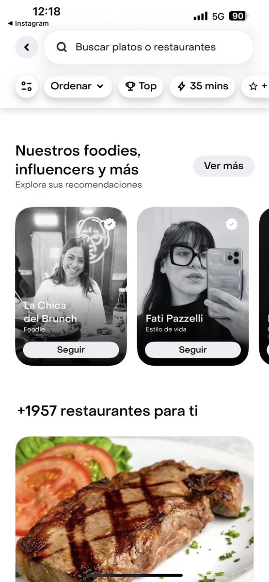 sebasalmada's tweet image. Vieron que en rappi ahora podés seguir influencers? Y tiene un menú de opciones recomendadas para pedir.