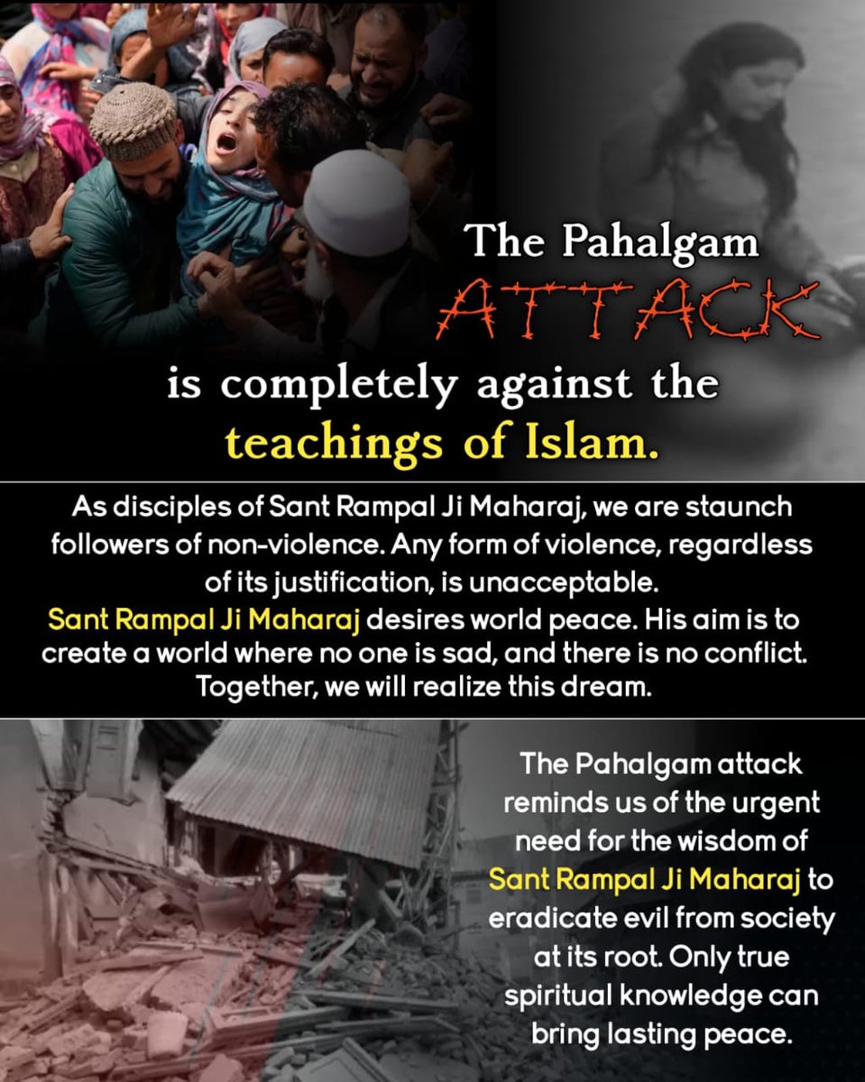 SatlokAshramPb's tweet photo. Pahalgram attack is totally against the teaching of islam 
#संतरामपालजी_का_शांति_संदेश

We Stand With Nation https://t.co/XkFuCEc6Je