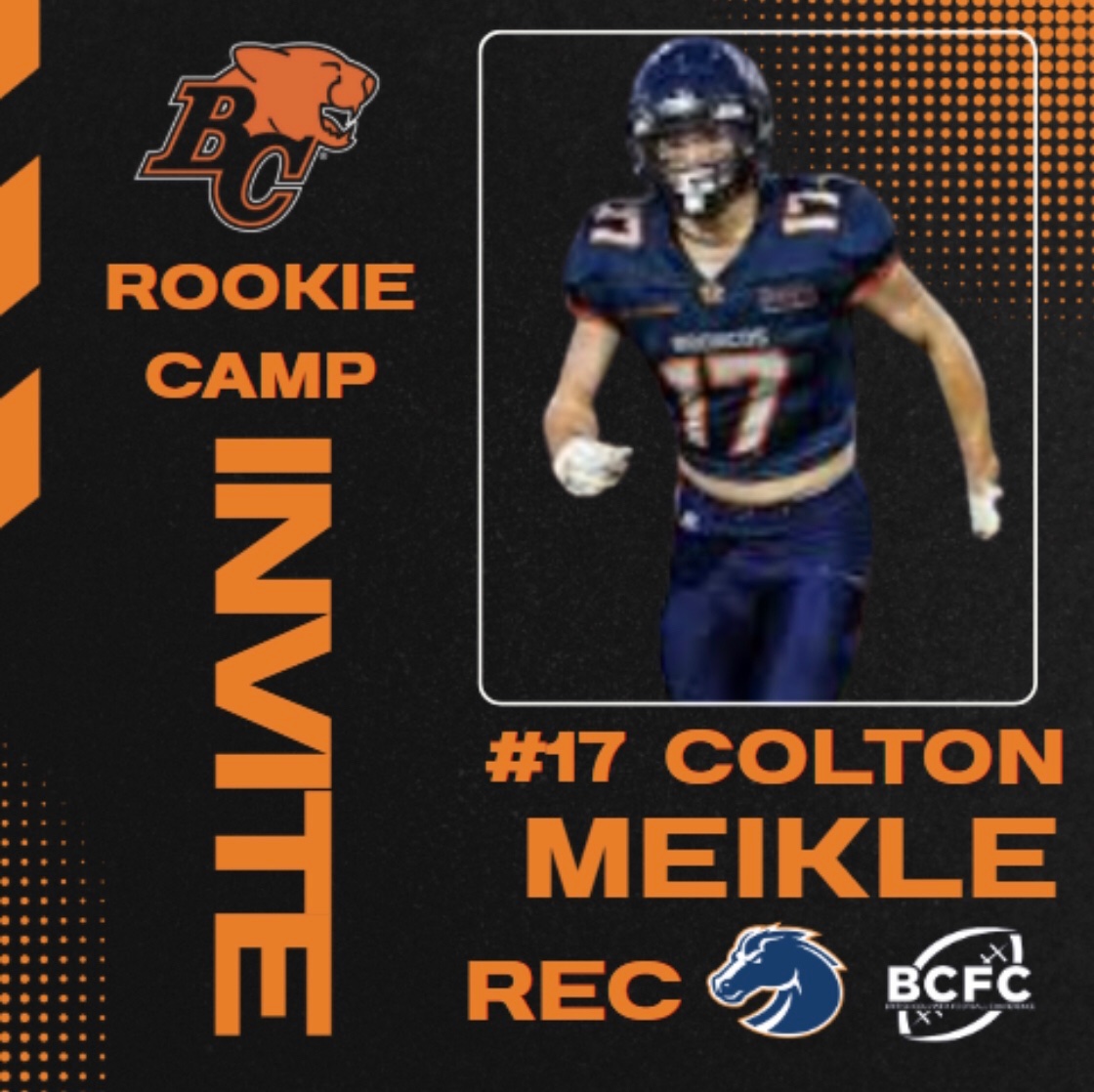 BCFootballConference (@bcfc_media) on Twitter photo BREAKING - Two players from the #BCFC thus far have been invited to <a href="/BCLions/">BC LIONS</a> rookie camp in #Kamloops. Congrats to Jacob Bond of the <a href="/okanagan_sun/">Okanagan Sun</a> and Colton Meikle of the <a href="/KamBroncos/">Kamloops Broncos</a> . Congrats! 👍 BREAKING - Two players from the #BCFC thus far have been invited to <a href="/BCLions/">BC LIONS</a> rookie camp in #Kamloops. Congrats to Jacob Bond of the <a href="/okanagan_sun/">Okanagan Sun</a> and Colton Meikle of the <a href="/KamBroncos/">Kamloops Broncos</a> . Congrats! 👍