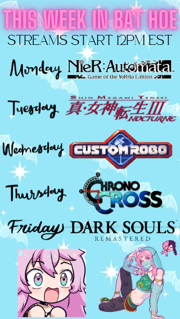 🦇✨ "HOW DID YOU KNOW I WANTED A NEW SCHEDULE FOR CHRISTMAS" THE CHILDREN CRIED AS SANTA SHOVED A NEW SCHEDULE DOWN THE CHIMNEY! ✨🦇

Come Say Hi!!! ⬇️⬇️⬇️
twitch.tv/daisychiroptera

#Vtuber #ENVtuber  #ENVtuber #NieRAutomata #2b #smtnocturne #customrobo #Chronocross #darksouls