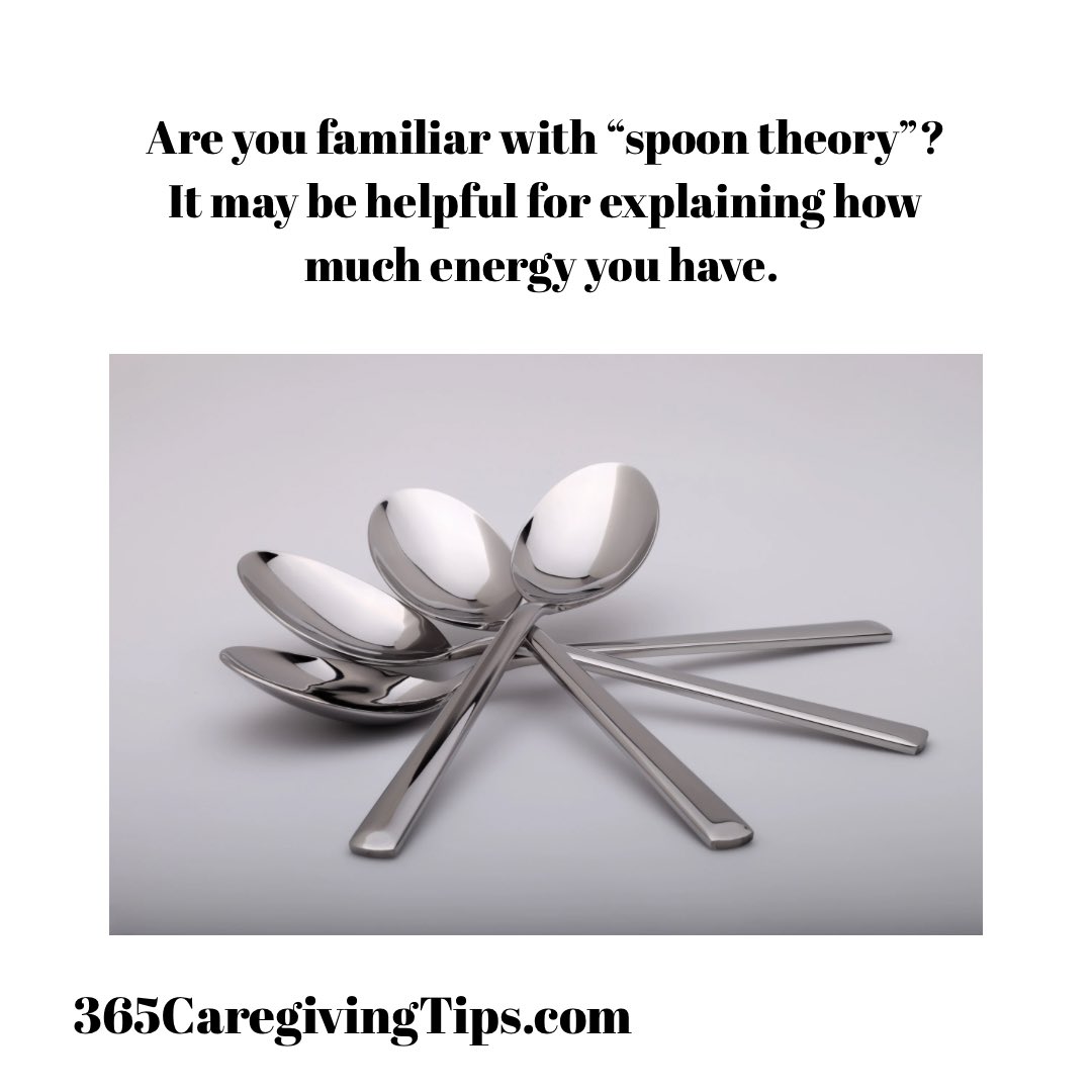 Spoon theory is a way of describing the amount of physical or mental energy you have for your daily activities and tasks. When you run out of spoons, you run out of energy. #caregiving