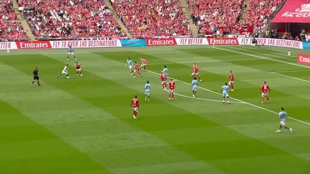He's one of their own 🩵Local lad, Rico Lewis gives @ManCity the dream start ⚡️#EmiratesFACup