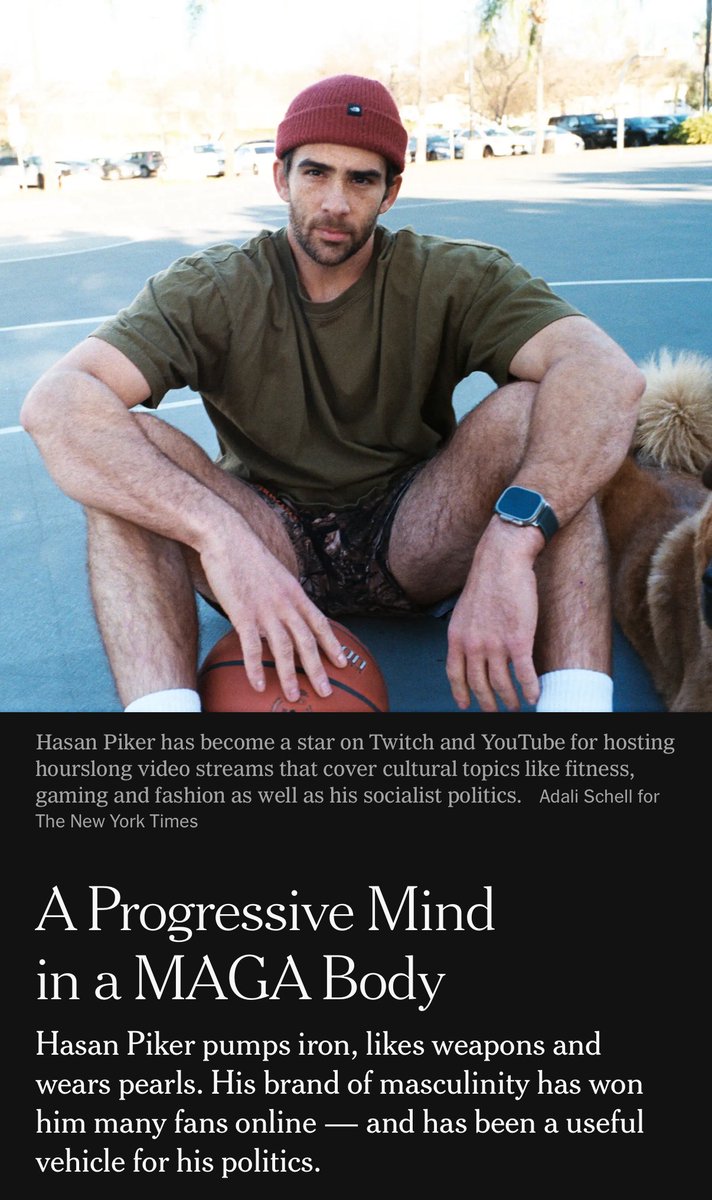Back in January, I did leg day with <a href="/hasanthehun/">hasanabi</a> for <a href="/NYTStyles/">NYT Styles 💖</a>, hoping to figure out what it means to be a left-wing man in a red-pilled world.