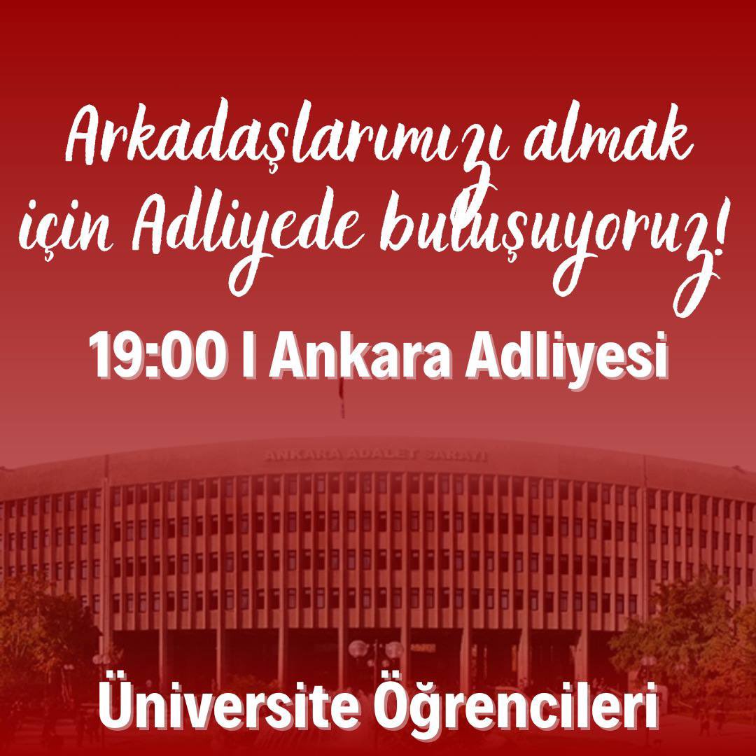 İşkenceyle alınıp hukuksuzca gözaltında tutulan arkadaşlarımızı almak için Adliyede buluşuyoruz.

Gözaltılar, tutuklamalar, baskılar bizi yıldıramaz!