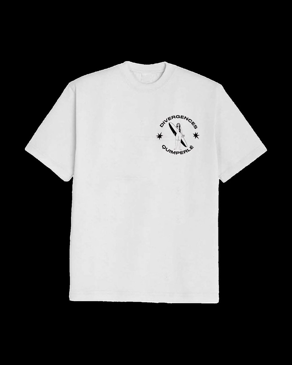 🏄‍♀️⛱️ Les tout premiers t-shirts divergences pour l’été 2025 ! 

100% coton, blancs, en taille S, M ou L, sérigraphiés à Quimperlé par Marianne Gaillard à l’atelier La couleur de l’encre, design et illustrations par Anna Bennarosh-Orsoni