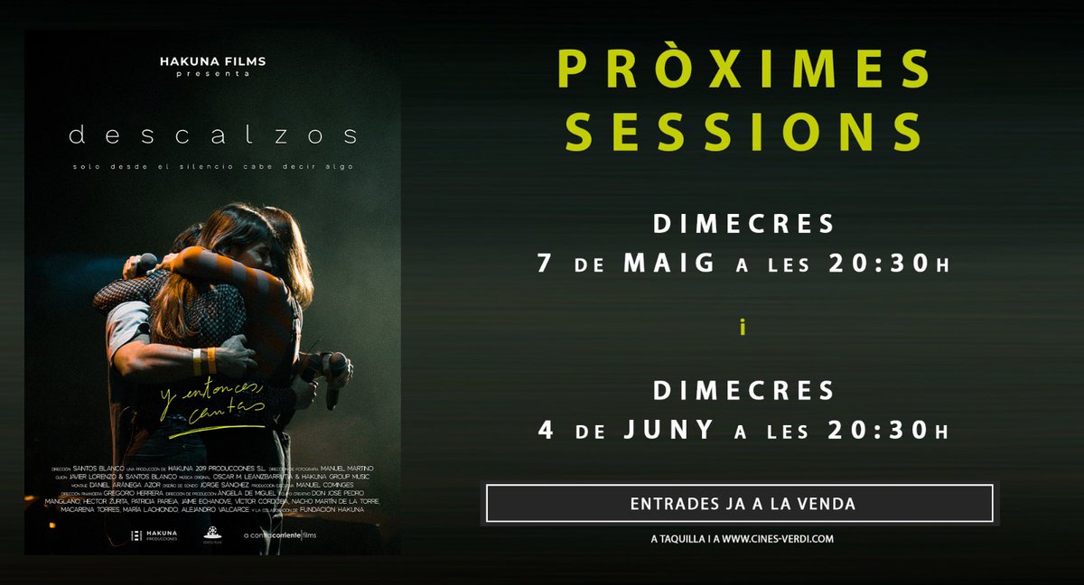 Si encara no has vist “Descalzos”, la nova pel·lícula dirigida per Santos Blanco ("Libres"), els primers dimecres del mes tens una cita a les 20:30h las Verdi. Entrades a les sessions del 7 de maig i 4 de juny: tinyurl.com/bdh7vprc