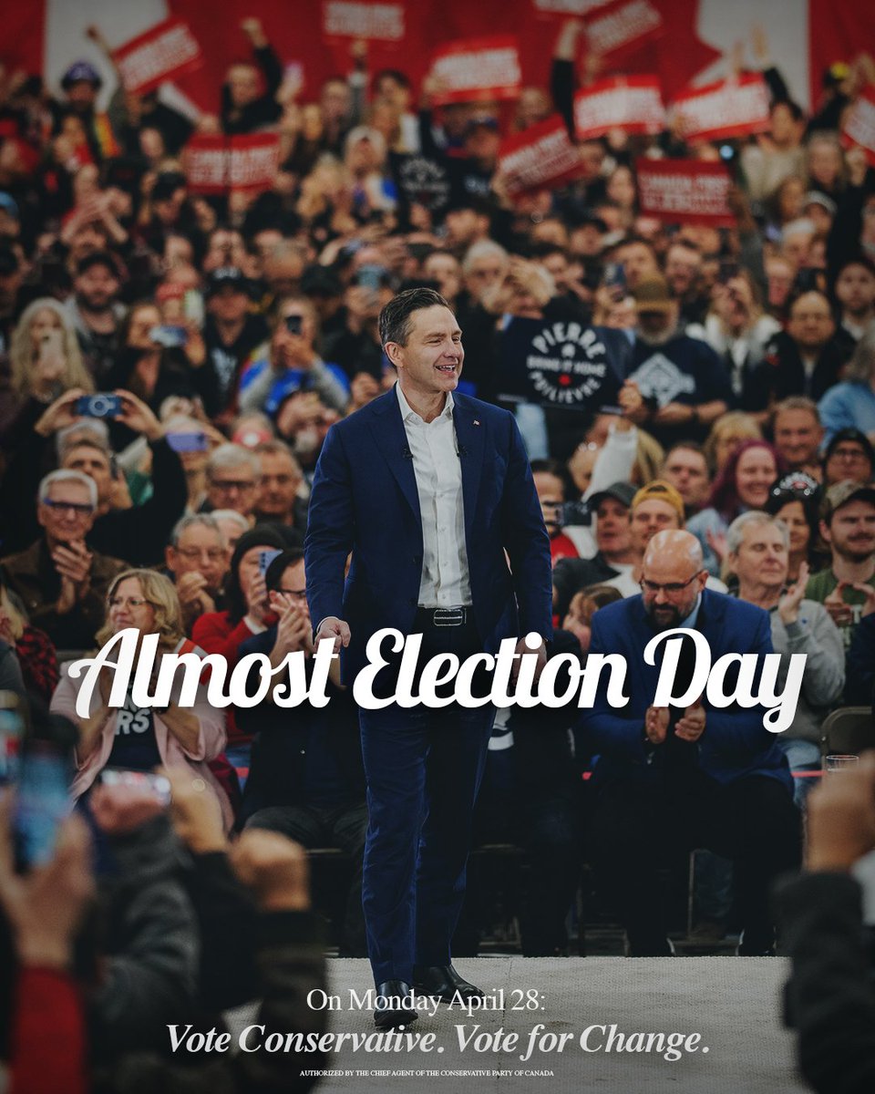 This Monday, April 28th, it’s time to vote for Change.

Vote Conservative. Vote for CHANGE.

Find your voting location: elections.ca