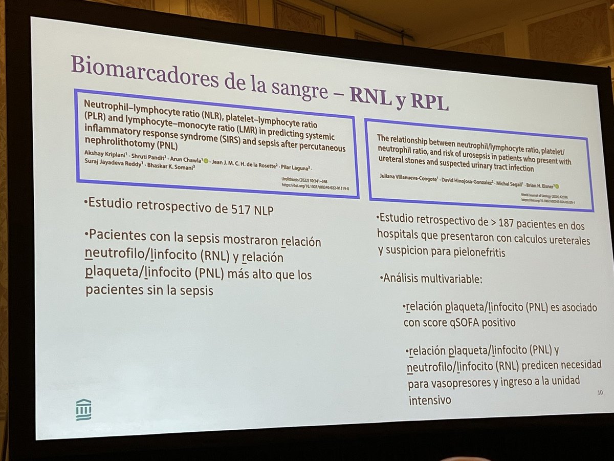 DR CARVAJAL (@romancarvajal) on Twitter photo #AUA25 <a href="/AmerUrological/">Amer. Urol. Assn.</a> <a href="/smumexico/">SMU México</a> Biomarkers in Urolithiasis: How could they improve our practice?
@ Brian Eisner
Postoperative sepsis in urology is not rare. Procalcitonin is a promising marker. QSOFA outperforms SIRS in predicting sepsis, ER visits, and readmissions.
More #AUA25 <a href="/AmerUrological/">Amer. Urol. Assn.</a> <a href="/smumexico/">SMU México</a> Biomarkers in Urolithiasis: How could they improve our practice?
@ Brian Eisner
Postoperative sepsis in urology is not rare. Procalcitonin is a promising marker. QSOFA outperforms SIRS in predicting sepsis, ER visits, and readmissions.
More