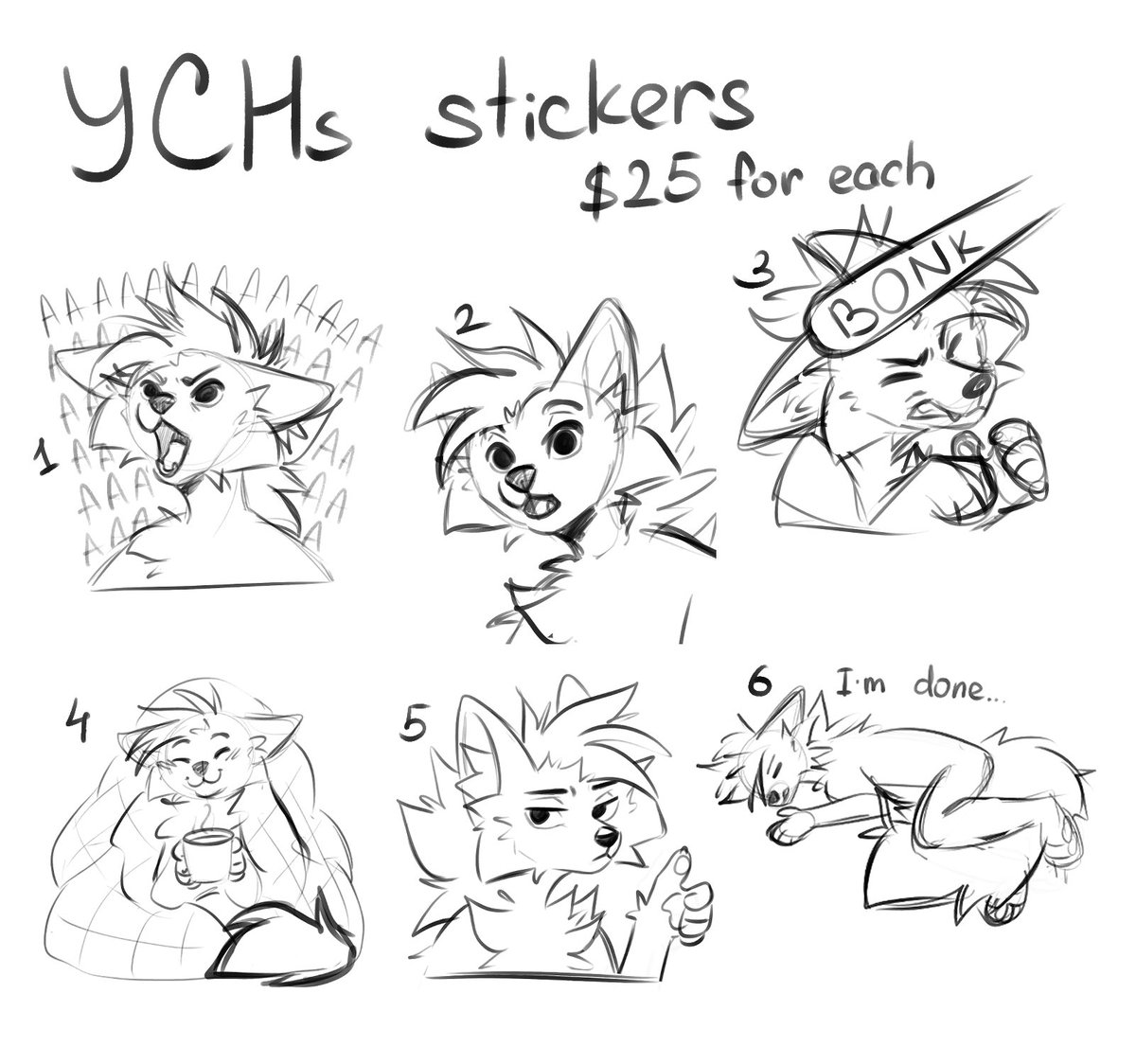 YCHs Stickers! 🔥

Fix price - $25 for each

Write the sticker number in the comments if you are interested!

You can pay via paypal on the website!

Deadline - 2 week