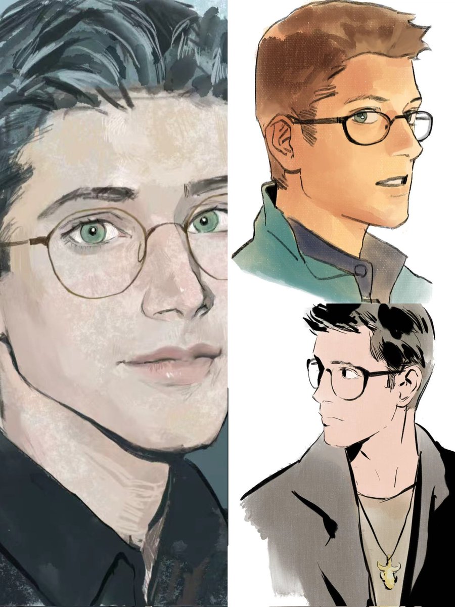 tinshyn1's tweet image. I want to see Sam and Dean wearing glasses, so I took the initiative to add them☝🏻🤓