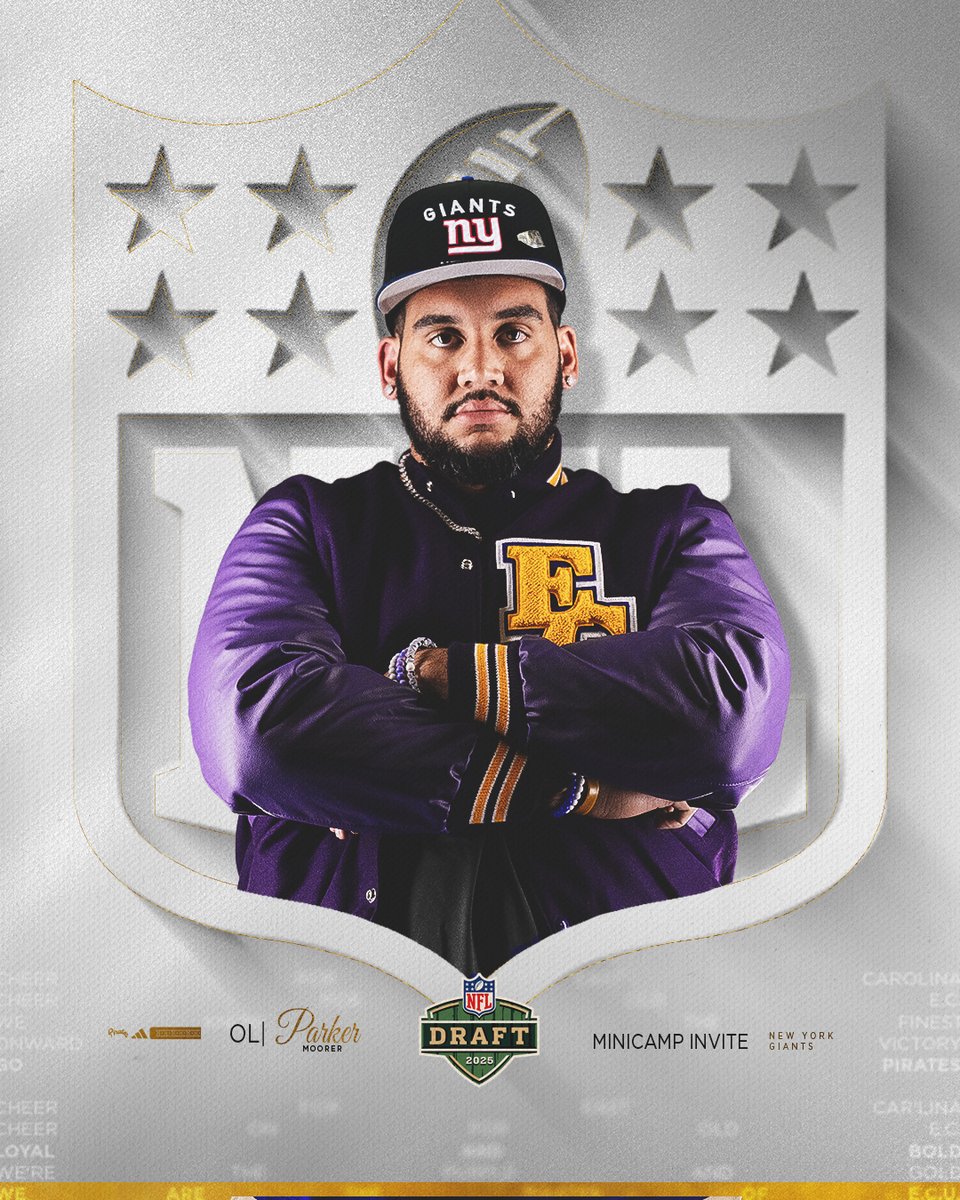 ECU Football (@ecupiratesfb) on Twitter photo Heading to New York!
The <a href="/Giants/">New York Giants</a> have extended an invite to <a href="/PMoorer52/">Parker Moorer</a> 🏴☠️ Heading to New York!
The <a href="/Giants/">New York Giants</a> have extended an invite to <a href="/PMoorer52/">Parker Moorer</a> 🏴☠️