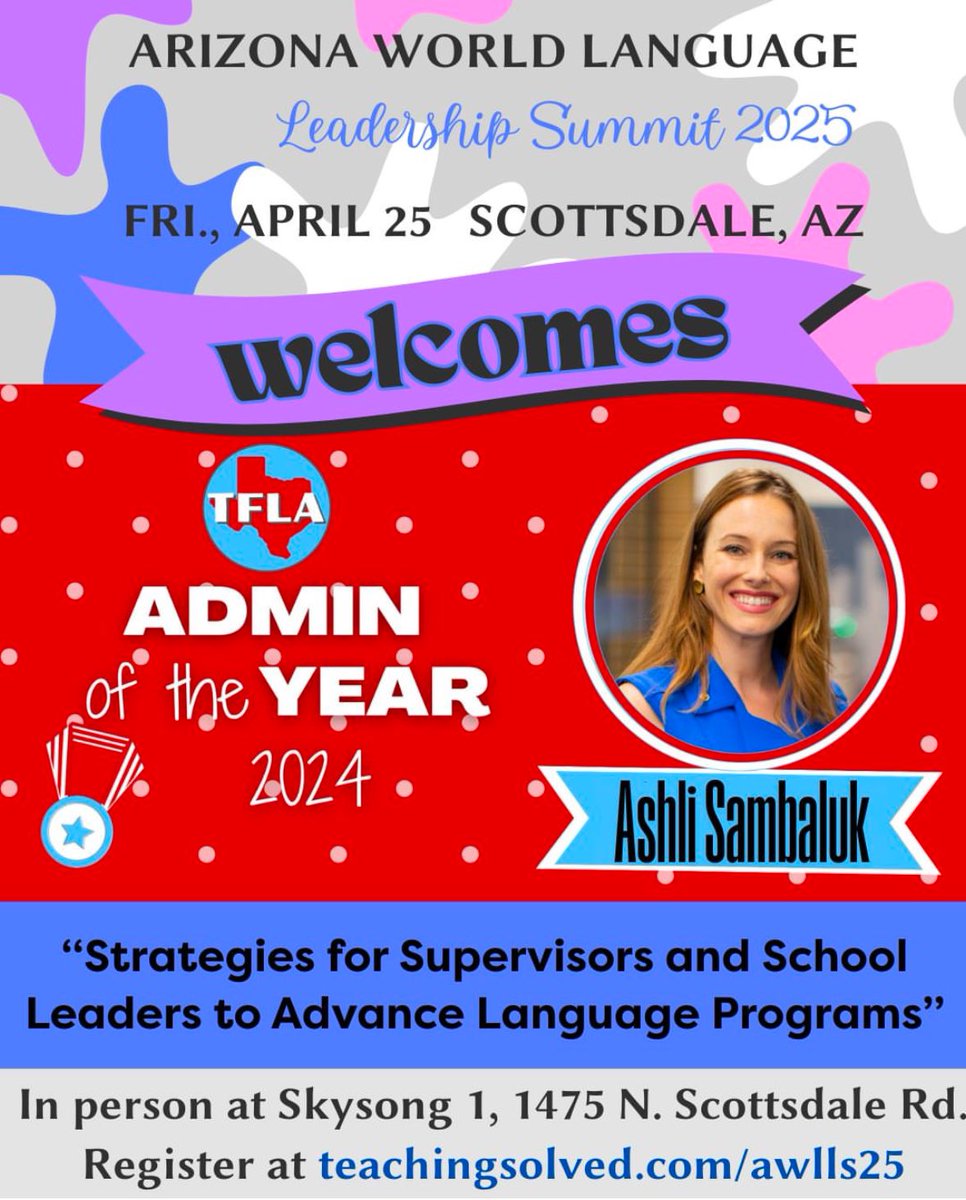 Ashli Sambaluk (@ashsambaluk) on Twitter photo ✈️ On my way to share some thoughts from Texas & exchange 💡 w/language educators in Arizona! The more 🧠s, the better- can’t wait to see what comes of our time together 🍇.
🙏to <a href="/TeachingSolved/">Teaching Solved</a> for creating this space & opportunity- it wouldn’t happen w/o visionaries like you! ✈️ On my way to share some thoughts from Texas & exchange 💡 w/language educators in Arizona! The more 🧠s, the better- can’t wait to see what comes of our time together 🍇.
🙏to <a href="/TeachingSolved/">Teaching Solved</a> for creating this space & opportunity- it wouldn’t happen w/o visionaries like you!