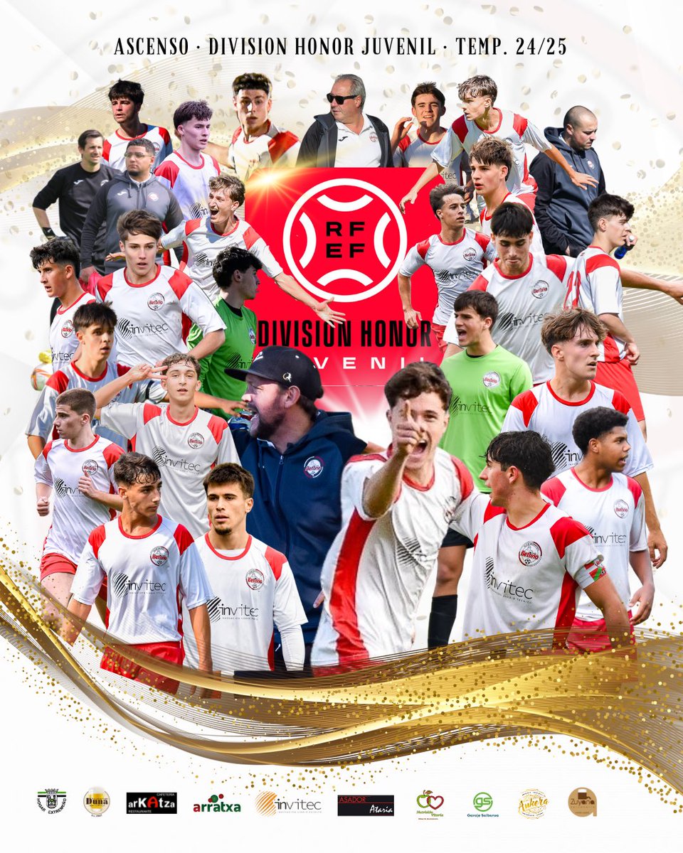 cdbetono's tweet photo. ❤️ ¡𝗦𝗢𝗠𝗢𝗦 𝗗𝗘 𝗗𝗜𝗩𝗜𝗦𝗜𝗢́𝗡 𝗗𝗘 𝗛𝗢𝗡𝗢𝗥!

¡Nuestro Juvenil A asciende a la categoría reina del futbol juvenil! Tremenda temporada de los chicos de @arkaitzganuza! 

𝗜𝗠𝗣𝗥𝗘𝗦𝗜𝗢𝗡𝗔𝗡𝗧𝗘. 𝗦𝗜𝗡 𝗣𝗔𝗟𝗔𝗕𝗥𝗔𝗦. 𝗕𝗘𝗧𝗢𝗡̃𝗢!

#WeAreBetoño https://t.co/u8WkoTVmoE