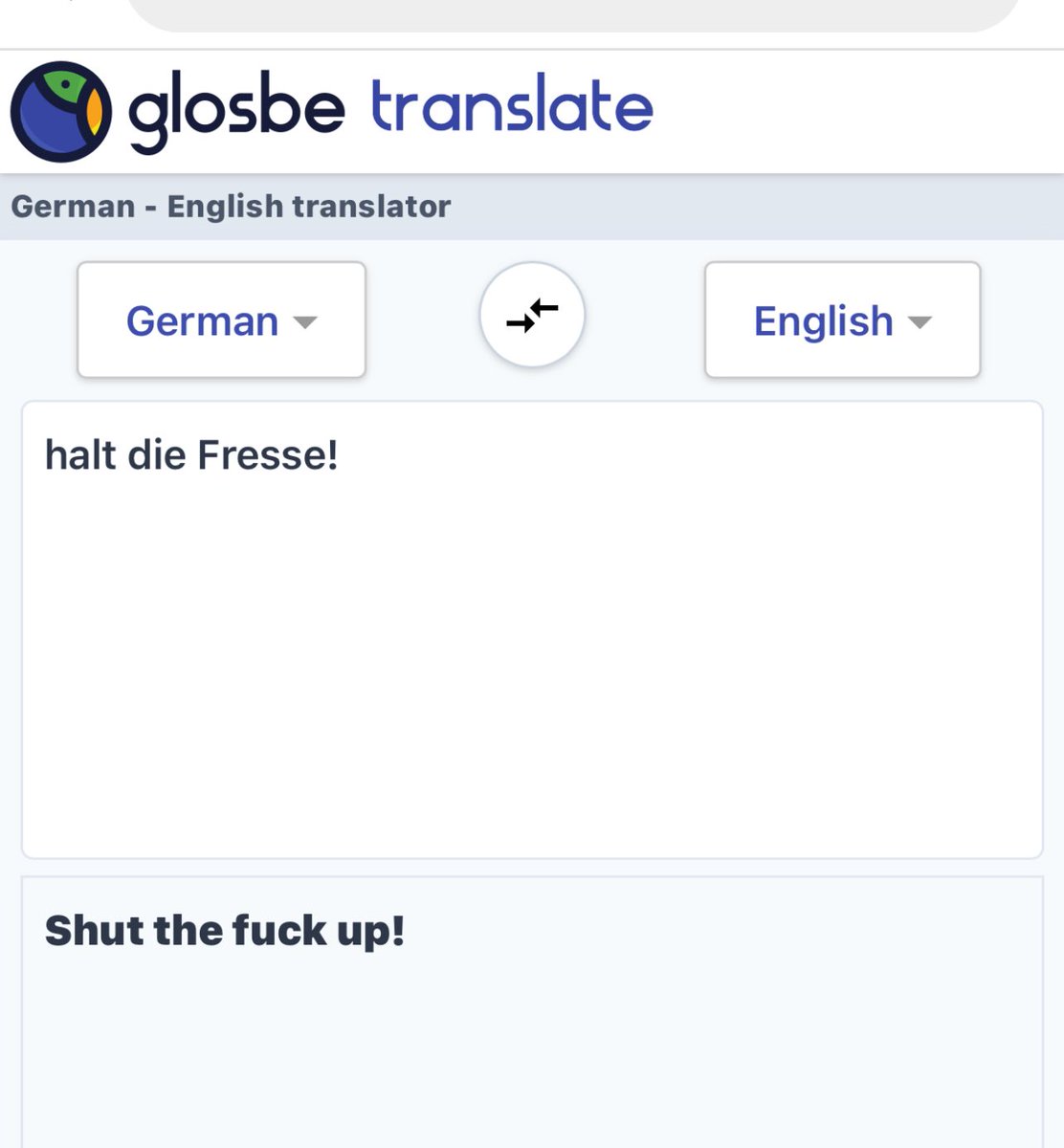 MillieMinet's tweet image. German to English fr; #glosbe 😁 
Funny tho!