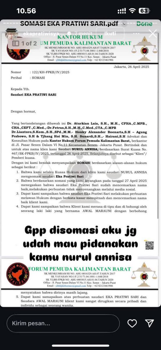 revinnaqiara's tweet photo. astaghfirullah annisa
kamu yang jadi pelakor kamu juga yang somasi istri SAH?

banyak banget yang spill kelakuan si nurul annisa yang kelakuannya di luar nurul ini👇 https://t.co/szFoEnyGQO
