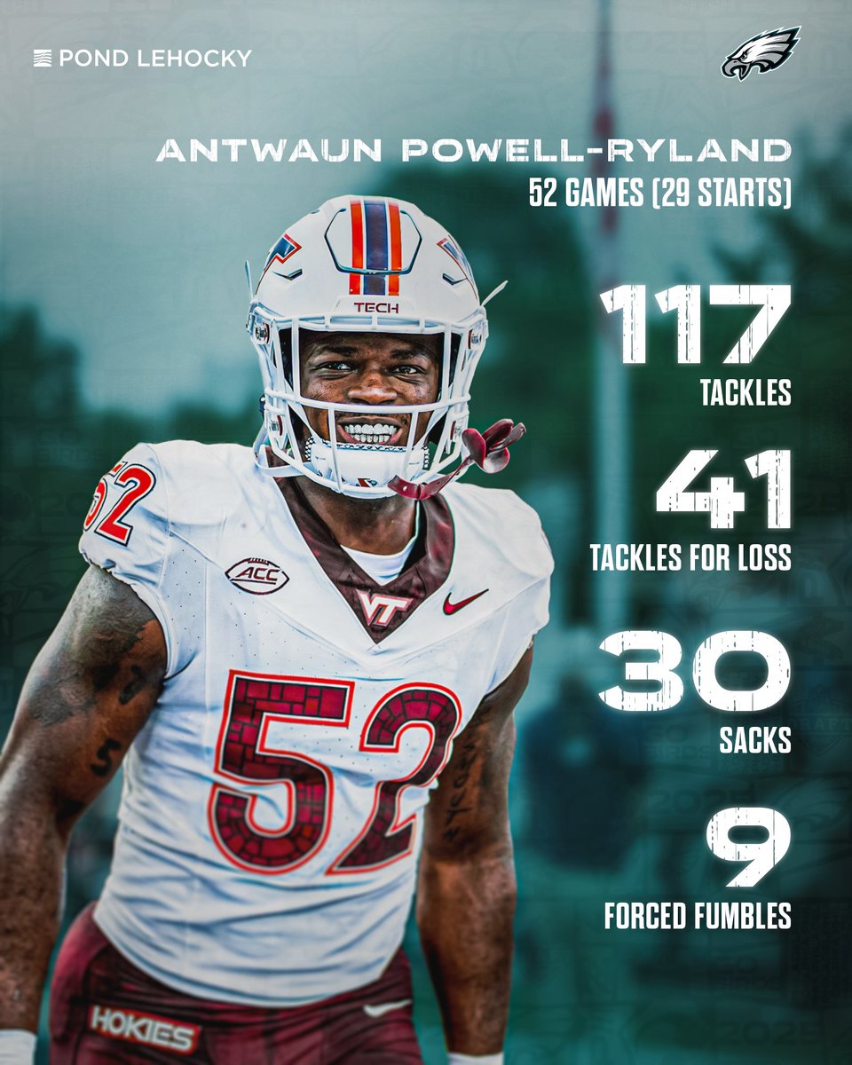 Philadelphia Eagles (@eagles) on Twitter photo Quarterbacks had nightmares and <a href="/TwaunPowell/">Antwaun Powell-Ryland</a> made them real 💥
<a href="/PondLehocky/">Pond Lehocky</a> | #FlyEaglesFly Quarterbacks had nightmares and <a href="/TwaunPowell/">Antwaun Powell-Ryland</a> made them real 💥
<a href="/PondLehocky/">Pond Lehocky</a> | #FlyEaglesFly