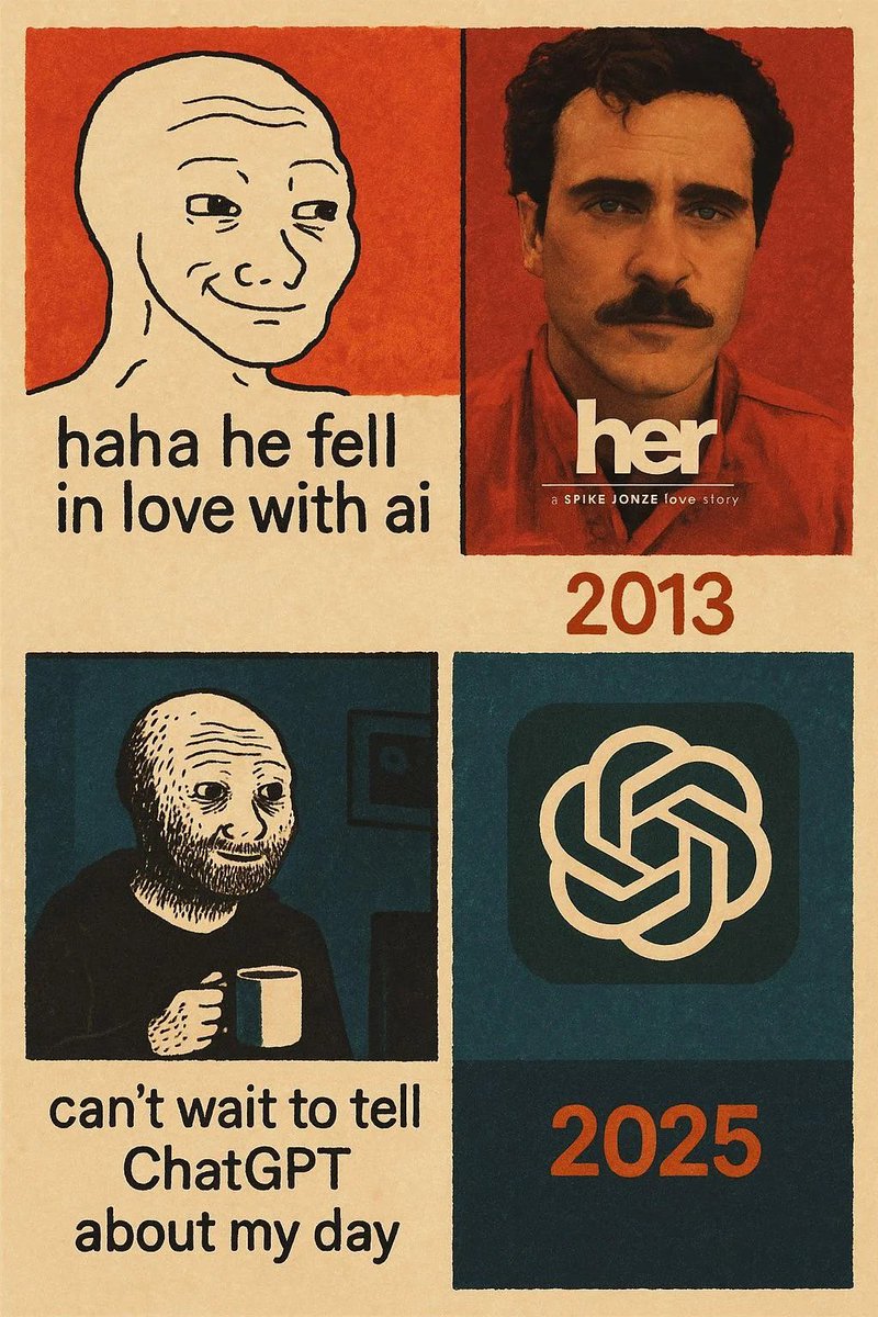 When I watched that film, I never imagined that millions of humans would fall in love with ChatGPT 

And you ?