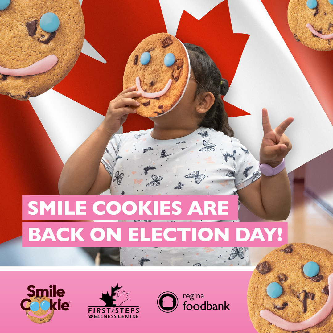 Regina Food Bank (@reginafoodbank) on Twitter photo Smile Cookies are only 24 hours away! And so are the election results! Whether you celebrate your candidate’s win or sweeten the mood when they come in just shy, we can all make a delicious difference.
Pre-order at reginafoodbank.ca or visit a participating <a href="/TimHortonsYQR/">Tim Hortons Regina</a>. Smile Cookies are only 24 hours away! And so are the election results! Whether you celebrate your candidate’s win or sweeten the mood when they come in just shy, we can all make a delicious difference.
Pre-order at reginafoodbank.ca or visit a participating <a href="/TimHortonsYQR/">Tim Hortons Regina</a>.