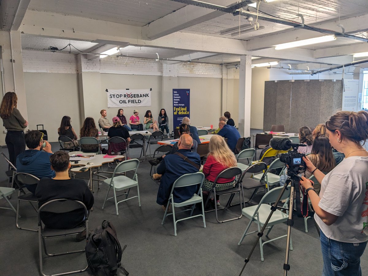 FestOfDebate's tweet photo. "We've reduced our reliance on coal from 40% in 2012 to zero now. It's a good example of how you can rapidly decarbonise the grid"

We're hearing from activists with @StopCambo Sheffield about the transition to a world without fossil fuels.

#FofD https://t.co/b1Nug1ZCft