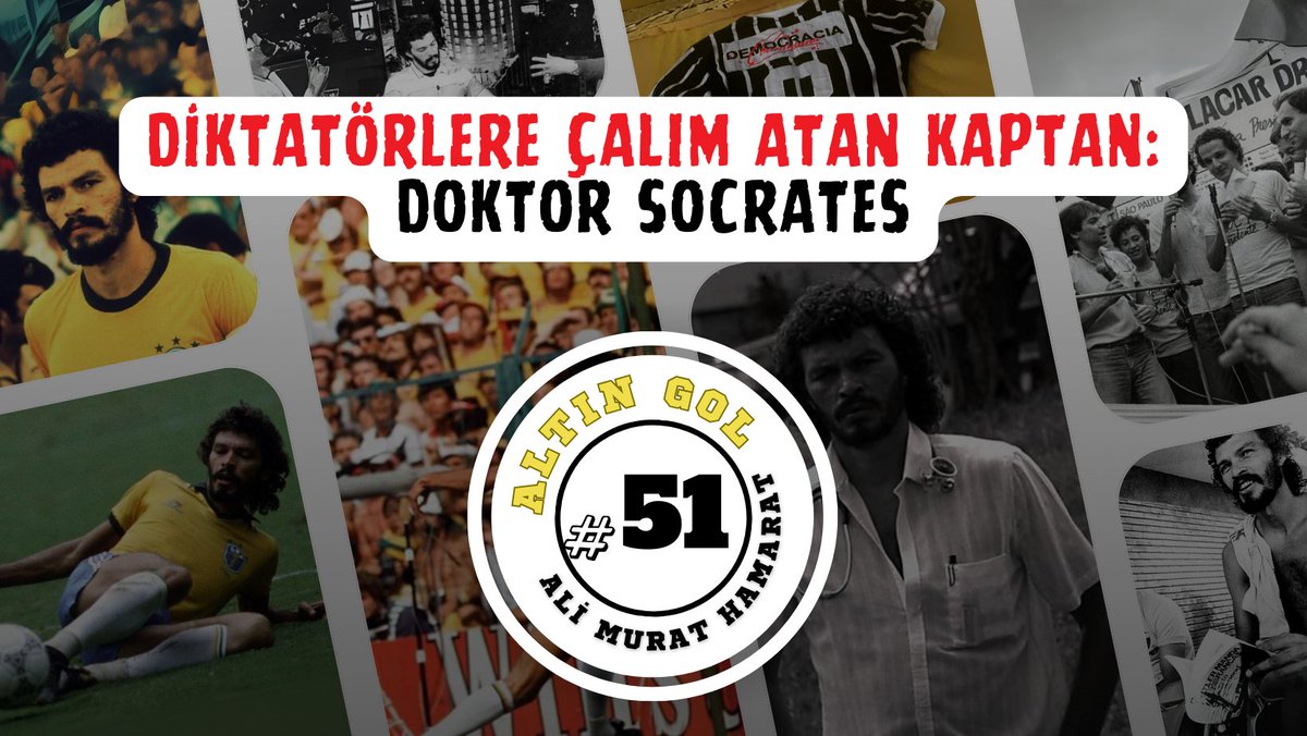 ⚽DİKTATÖRLERE ÇALIM ATAN KAPTAN: SOCRATES

📢"Antrenmanlara gelirken elinden düşürmediği kitaplarla, demokrasi aşkıyla yeşil sahalarda esen bir fırtınaydı."

📢"Corinthians'ın kupa kazandığı gün ölmek istiyorum." diyordu. Tesadüf bu ya. Son nefesini verdiği 4 Aralık 2011'de çok