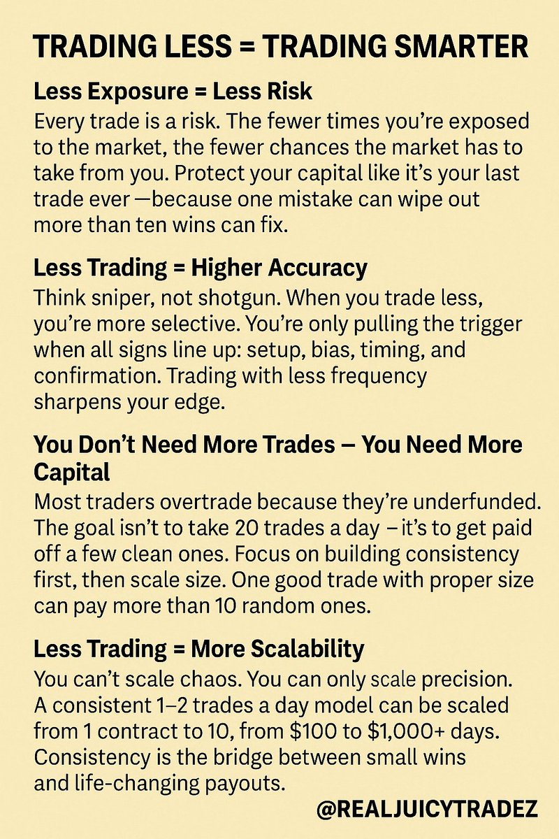 RealJuicyTradez's tweet image. Trade less. Trade smarter.
Precision over chaos.
Master the game. #TRIL
