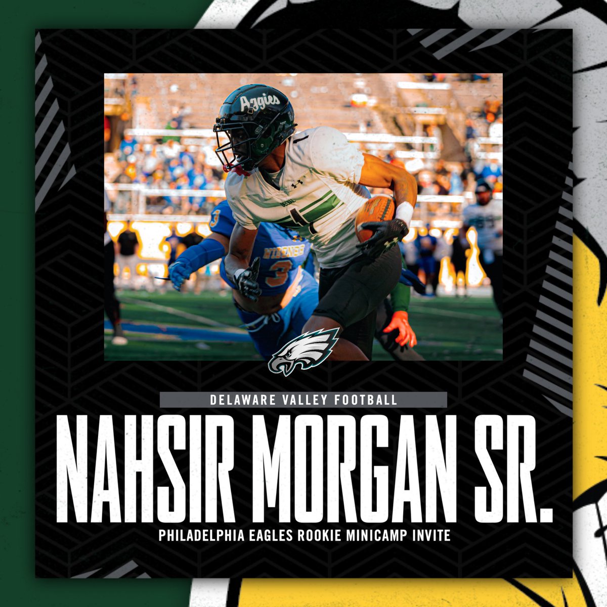 Congratulations to Nahsir Morgan Sr. for getting a rookie minicamp invite from the Philadelphia Eagles!
#DelValFootball #Family
