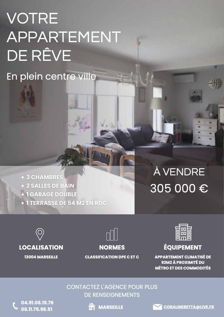 J’ai besoin de votre aide l’équipe ! 

Vente d’un appartement sur Marseille ( 13004 ). 
Pour les personnes intéressées plus de détails sur le bas de l’affiche 

Merci à tous les frérots qui retweet vous êtes des rois ! ❤️
