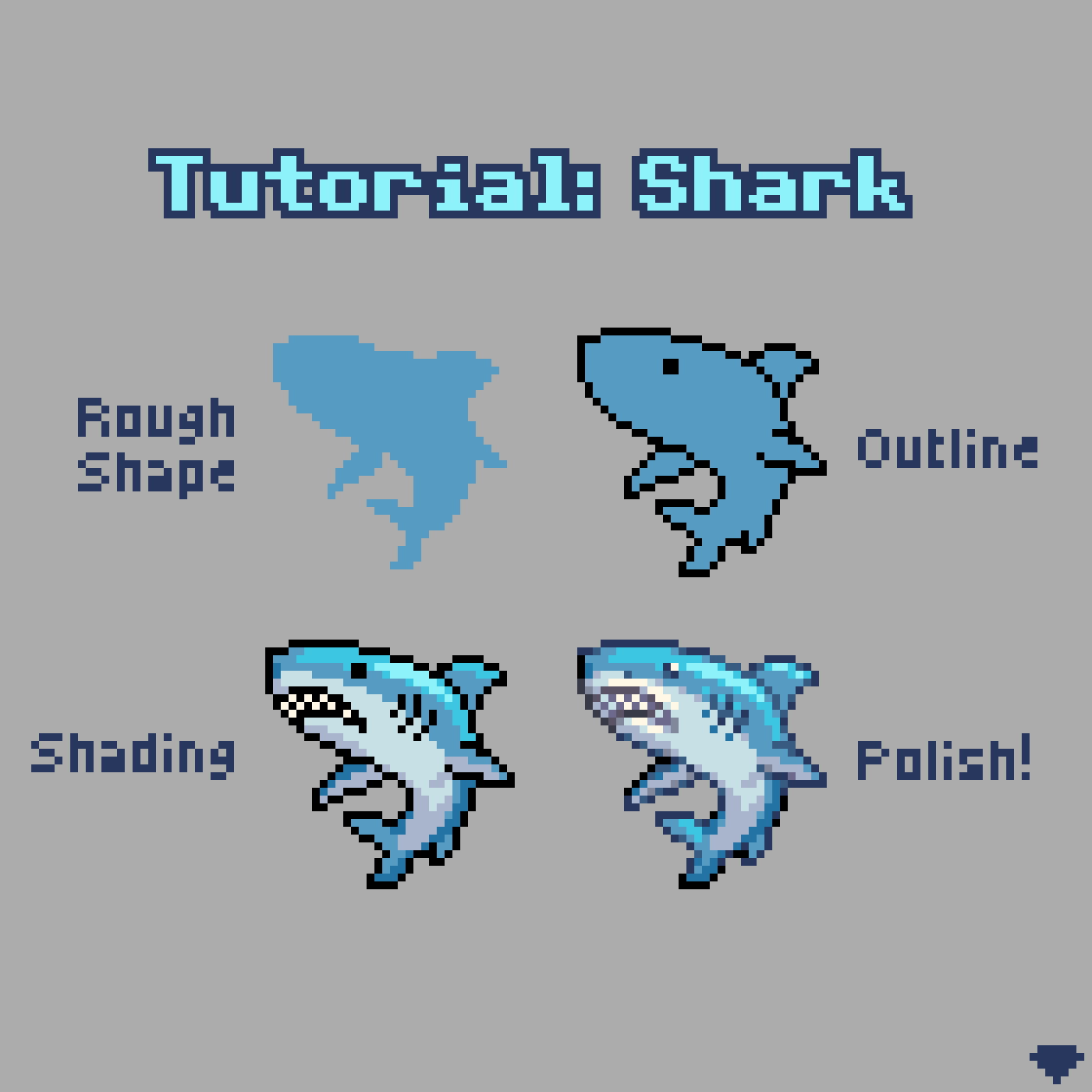 Quick mini-tutorial on how I drew a shark

#pixelart