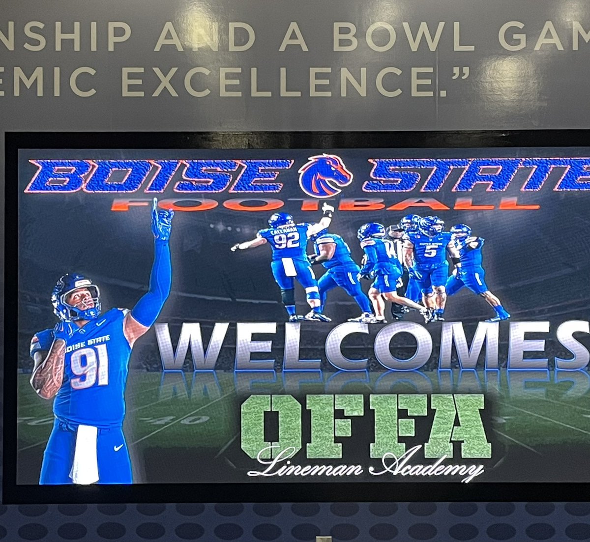 Got to visit <a href="/BroncoSportsFB/">Boise State Football</a> with <a href="/OFFA_Academy/">OFFA Academy</a>. Shoutout to <a href="/bcavi68/">BJ</a> and <a href="/coachfrankmaile/">Frank Maile</a> for the visit. <a href="/CoachKoopRich/">Kooper Richardson</a> <a href="/Coach_TKeane/">Tim Keane</a> <a href="/Coach_SD/">Spencer Danielson</a>