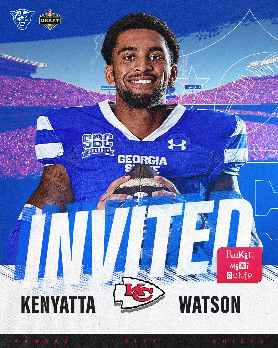 GSU Football (@georgiastatefb) on Twitter photo Heading to KC ‼️
<a href="/K2SZN/">Kenyatta Watson II</a> has been invited to participate in the
<a href="/Chiefs/">Kansas City Chiefs</a> rookie mini camp!
#LightItBlue | #ChiefsKingdom Heading to KC ‼️
<a href="/K2SZN/">Kenyatta Watson II</a> has been invited to participate in the
<a href="/Chiefs/">Kansas City Chiefs</a> rookie mini camp!
#LightItBlue | #ChiefsKingdom