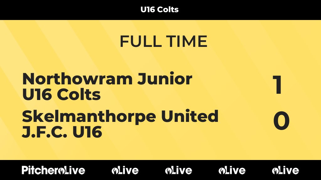 FULL TIME: Northowram Junior U16 Colts 1 - 0 Skelmanthorpe United J.F.C. U16
#NORSKE #Pitchero
njfc.co.uk/teams/153437/m…