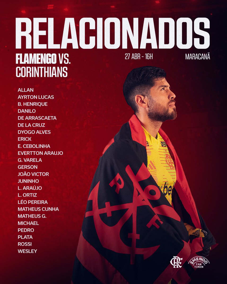Lista de relacionados para el partido de hoy contra el Corinthians 📋✅