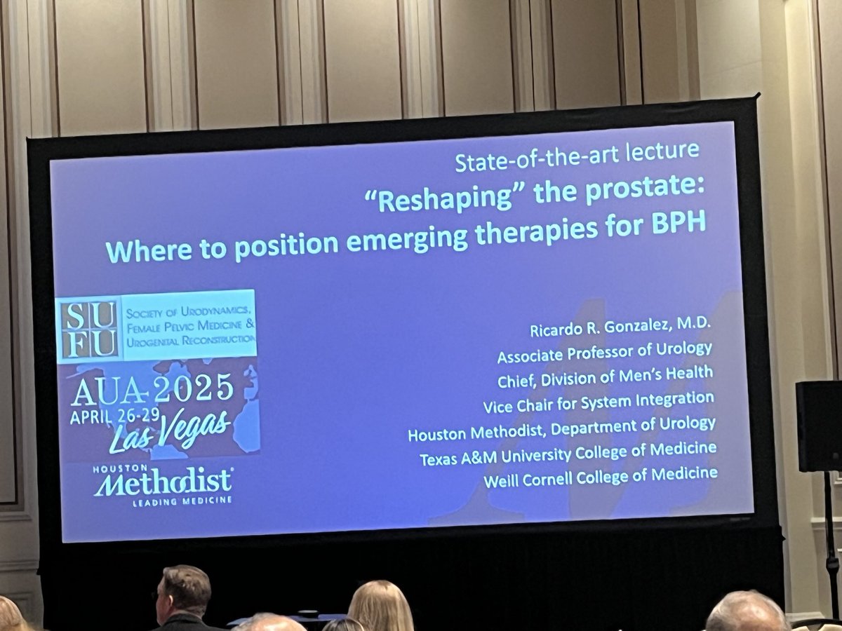 KKseattle's tweet image. ⁦@RRGonzalezMD⁩ shares the incredible kaleidoscope of treatments for BPH⁩. Hard to keep up! #explosion ⁦@HMethodistUro⁩ ⁦@AmerUrological⁩ #AUA2025 ⁦@sufuorg⁩