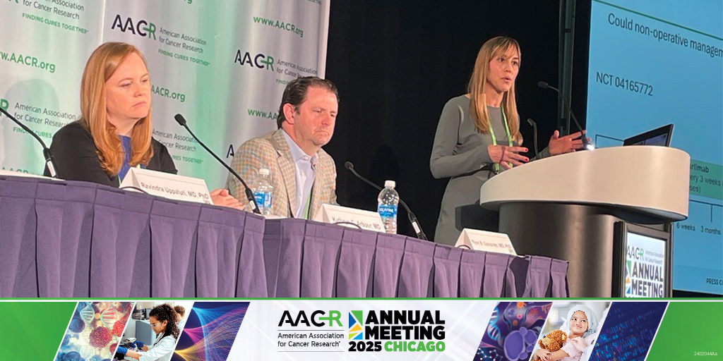 AACR (@aacr) on Twitter photo PD-1 immunotherapy can eliminate the need for surgery in patients with early-stage, DNA mismatch repair-deficient solid cancers, according to results presented by Andrea Cercek, MD: aacr.org/about-the-aacr…
#AACR25 <a href="/AndreaCercek/">Andrea Cercek</a> @MSK_DeptofMed <a href="/MSKCancerCenter/">Memorial Sloan Kettering Cancer Center</a> PD-1 immunotherapy can eliminate the need for surgery in patients with early-stage, DNA mismatch repair-deficient solid cancers, according to results presented by Andrea Cercek, MD: aacr.org/about-the-aacr…
#AACR25 <a href="/AndreaCercek/">Andrea Cercek</a> @MSK_DeptofMed <a href="/MSKCancerCenter/">Memorial Sloan Kettering Cancer Center</a>