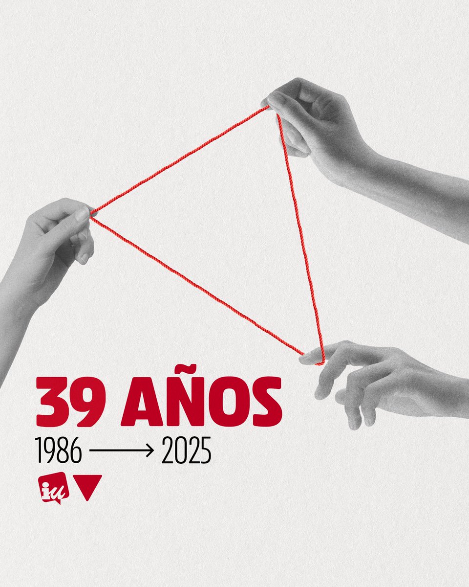 Izquierda Unida nació para dar respuesta a los retos de quienes necesitaban un país socialmente más justo, una democracia plena y un sociedad más solidaria. 

39 años después, mantenemos intacta nuestra voluntad: internacionalismo, paz y justicia social para un mundo mejor.