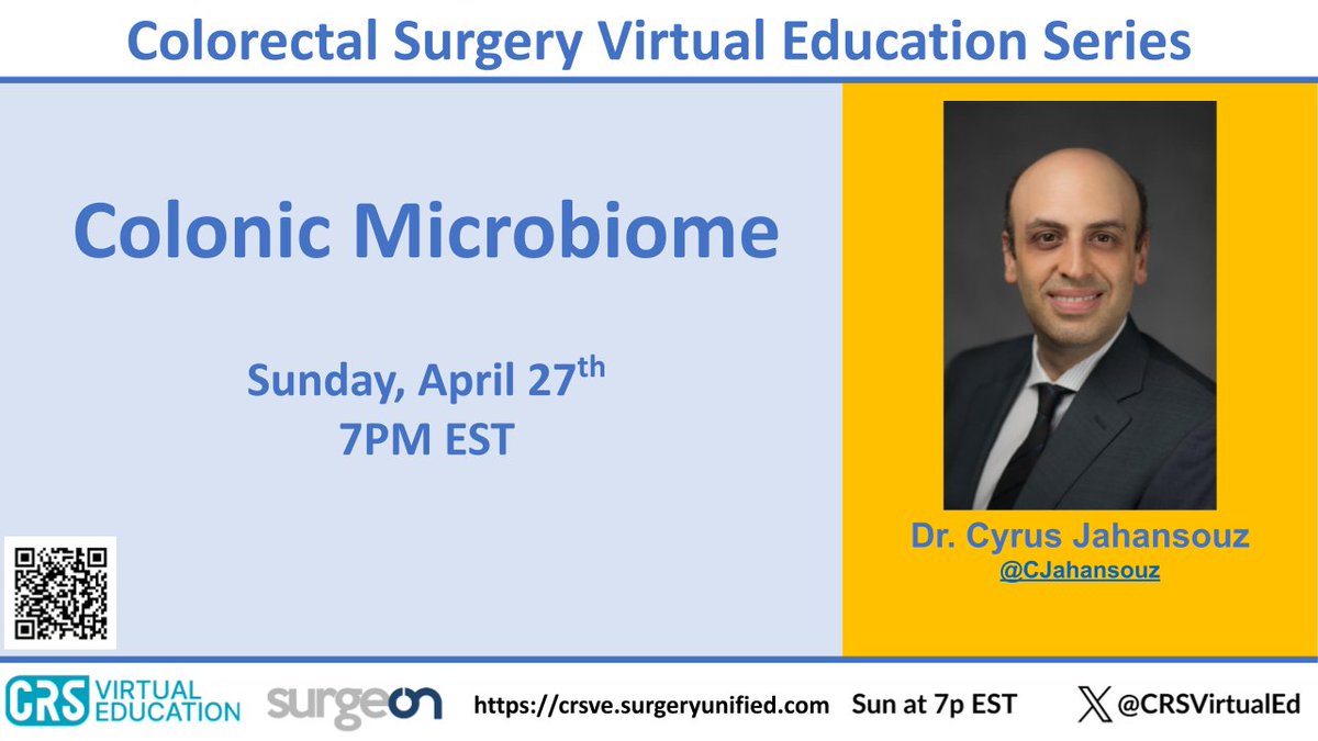 CRSVirtualEd (@crsvirtualed) on Twitter photo HAPPENING TODAY! Curious about the colonic microbiome? Tune in at 7p EST with <a href="/CJahansouz/">Cyrus Jahansouz</a> to learn more!
Link here: share.surgeonapp.com/public/share/9β¦
<a href="/surgeonapp1/">SurgeOn</a>
<a href="/MarkSoliman/">Mark Soliman, MD, MBA</a>
<a href="/UMNSurgery/">UMN Surgery</a>
<a href="/ASCRS_1/">ASCRS_1</a> HAPPENING TODAY! Curious about the colonic microbiome? Tune in at 7p EST with <a href="/CJahansouz/">Cyrus Jahansouz</a> to learn more!
Link here: share.surgeonapp.com/public/share/9β¦
<a href="/surgeonapp1/">SurgeOn</a>
<a href="/MarkSoliman/">Mark Soliman, MD, MBA</a>
<a href="/UMNSurgery/">UMN Surgery</a>
<a href="/ASCRS_1/">ASCRS_1</a>