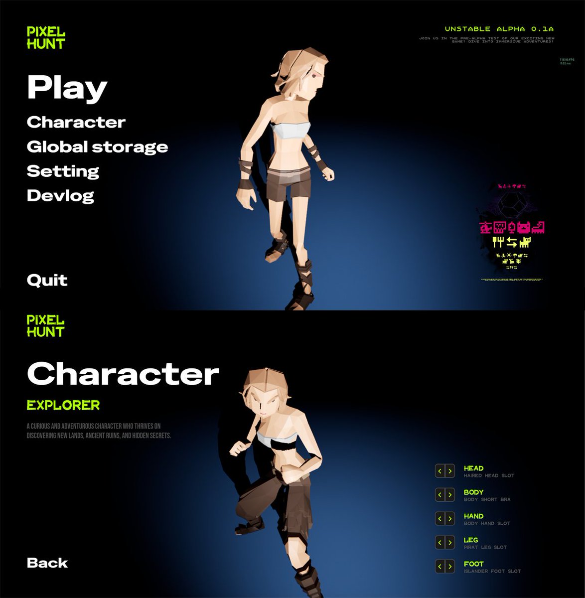 0xgamedev's tweet image. updated codename for my game, add character setup to alpha version #indiedev #indiegame #wishyouxreview