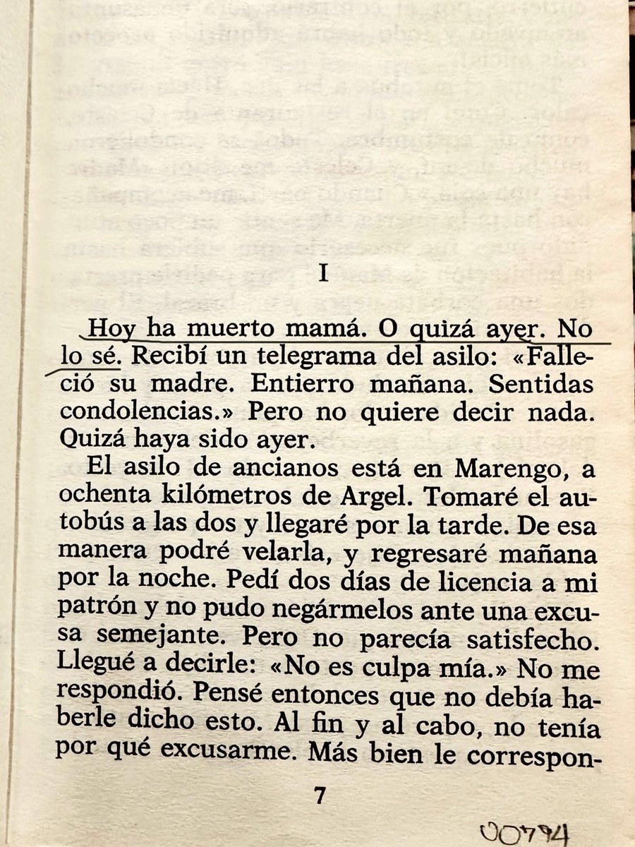 Empezar un libro así, cómo se te ocurrió, cómo te atreves Camus.