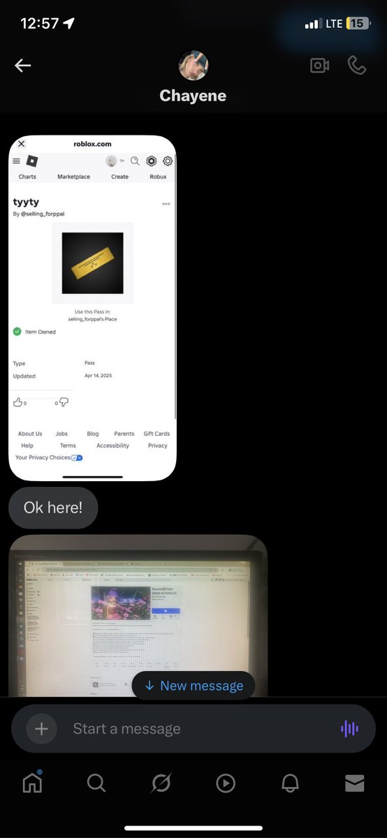 Chaewitty's tweet image. scammer alert @Forever_chayene edited photo he said he bought it and saying the robux it wont show on pending bc u need to wait 7days hes 11yr old kid