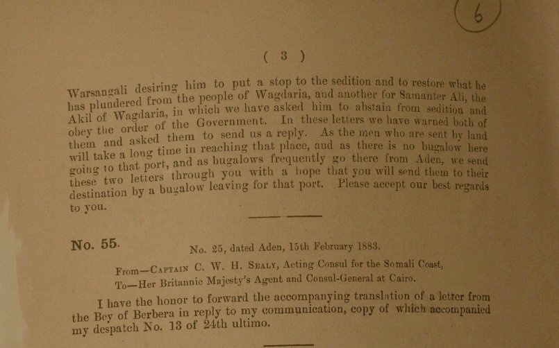 Sultan Mohamed Mahmud of the Warsangeli attacks and burns down Waqderiya after a section of the Warsangeli try to become independent from him[1883]

The Sultan also blockaded any ships from entering Waqdariya during this time.